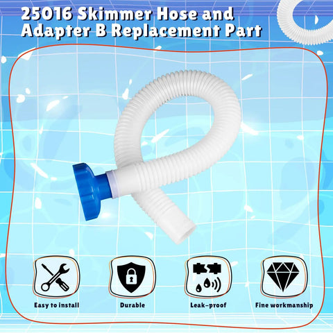 All In One 8 Piece Water Jet Connector Kit skimmer hose and Adapter B against pool grid background