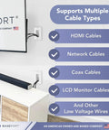Recessed Low Voltage Wall Plate For Behind Wall Cable Management And TV Cord Pass Through With Bottom Opening Reversible Hood