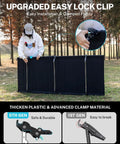 Person assembling Extra Wide 31.5 Inch Camping Cot Ultralight Folding Bed for Adults with upgraded easy lock clip outdoors.