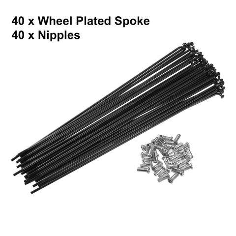 40 Pcs Bicycle Steel Spokes 13G 200mm Length With Nipples Wheel Spoke Kit For Most Bikes Replacement And Upgrade Durable