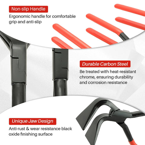 DASBET 3-piece hand seamers set with orange ergonomic handles and carbon steel jaws for bending sheet metal