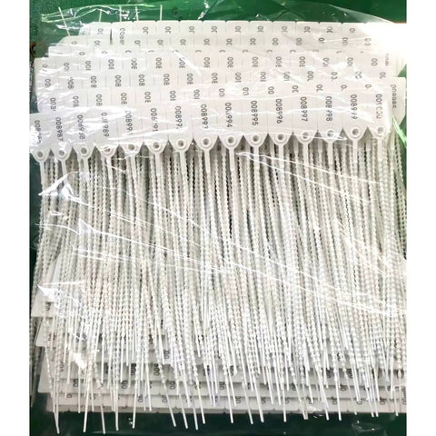 Plastic Tamper Seals And Pull Tight Zip Ties For Security Tags Numbered Disposable Self Locking Ties 250mm Length White 100 Pieces