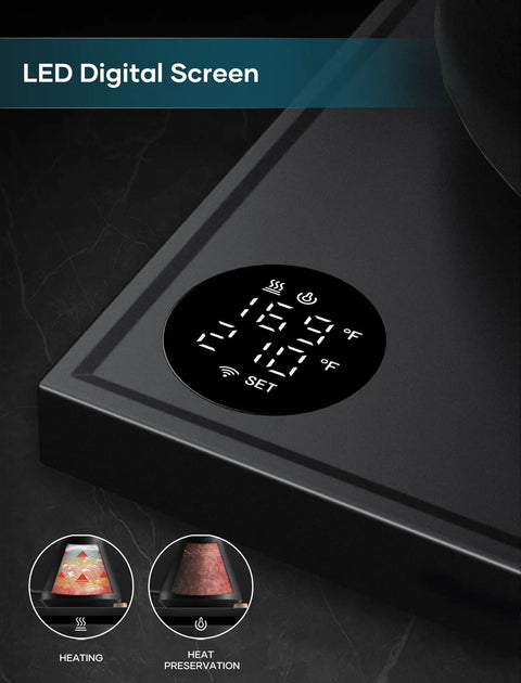 LED screen of Gooseneck Electric Kettle With Precision Temperature Control And Stainless Steel Interior, 0.9L Capacity