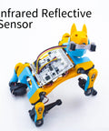 Robot with All In One Sensor Pack For Robotics IoT And AI With Light Touch Gesture Proximity Motion Infrared Sensors, yellow-blue color
