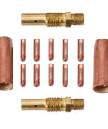 MIG Welding Kit 0.035 Inch For Tweco Lincoln 100L Torch With M3 Tip Gas Diffuser Nozzle And Brass Consumables