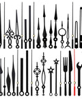 Assorted clock hands for DIY Quartz Clock Movement With Illuminated Hands For Wall Clock Restoration And Repair