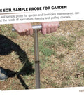 Stainless Steel T Handle Soil Sampler Probe For Lawn And Garden Care with ergonomic grip in use on grassy ground