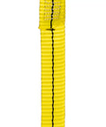 Close-up of yellow nylon webbing of Non Shock Absorbing Lanyard 4 Ft With Self Locking Steel Hooks Durable 1 Inch Nylon Webbing Label Cover.