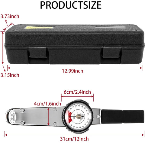 Dial Indicator Torque Wrench For Auto Assembly, 0 To 100 Newton Meter, Bidirectional Operation, Half Inch Drive Indicating Torque Meter, Durable Alloy Steel Build, Easy Zero Adjustment, Great For Precise Torque Testing, with case