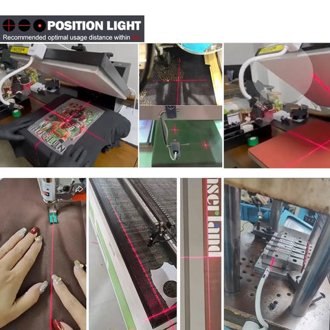 3 In 1 Precise Positioning Heat Transfer Guide Kit with cross positioning light for exact shirt printing alignment, multiple angles
