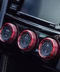 Red AC Knob Cover and Center Console Button Ring Trim for Forester 2014-2018, Crosstrek 2013-2017, Impreza 2014-2016, WRX STi 2015-2020