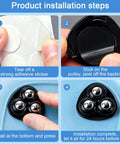 Installation steps for Butter Smooth Mini Ball Caster Wheels Set Of 4 With 360 Degree Swivel And Universal Plates For Zero Friction Furniture Sliding And No Sweat Storage Solutions Black.
