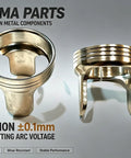 55 Amp Plasma Cutting Consumable Kit For Handyplasma Firepower 45i ESAB Compatible, precision metal parts close-up.
