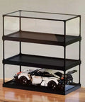 Crystal Clear Acrylic Display Case For 80046 Airships Dustproof Showpiece on wooden shelf, multiple compartments