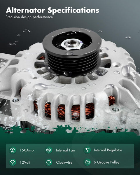 Beefed Up 150Amp 12V Alternator Fits Chevy Trailblazer 4.2L 2007 2009 GMC Envoy 2009 Isuzu Ascender 2008 Saab Nine Seven X