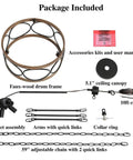Farmhouse Drum Chandelier With Faux Wood Finish package contents, including open-frame, chain, canopy, and accessories.