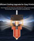 Unicorn K1 Series Ceramic Hotend Upgrade Kit With Quick Swap Nozzle displaying cooling efficiency for 3D printers
