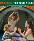 Family enjoying inside 2 To 3 Person Camping Tent With Rainfly Waterproof And Windproof Dome Shelter Easy Setup And Portable
