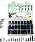 Massive 1780 Pcs Metric Screw Set With M2 M3 M4 M5 Bolts Alloy Steel Black Finish Includes Nuts Washers And Hex Socket Head Cap Screws Kit For Home Workshop Diy Projects in organizer box