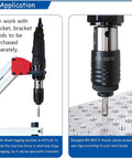 MxbaoHeng Pneumatic Tapping Machine For M3 To M12 Internal Threads Heavy Duty Thread Tapping Gun With 400 RPM Speed mounted on a bracket.