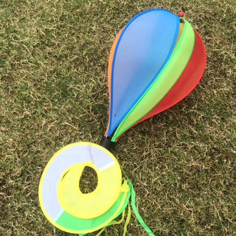 Rainbow Windsock Set Of 3 Hot Air Balloon Wind Spinners for outdoor garden and yard decor on grass