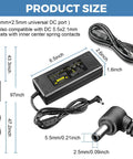 Beefy 12V DC 10A LED Strip Power Supply Adapter For 5050 3528 Lights, 120W Max, AC To DC Switching Converter dimensions