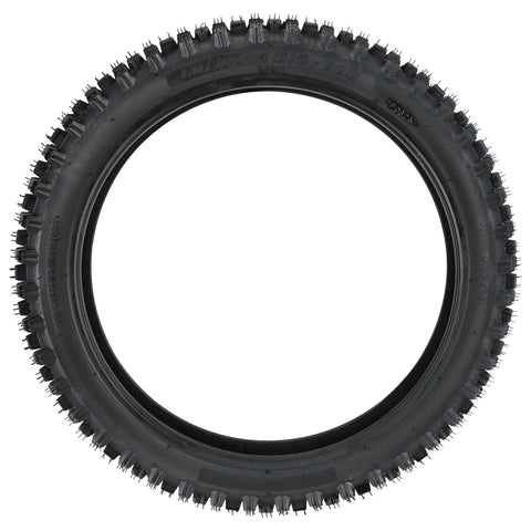 Dual Front 2.50-14 And Rear 3.00-12 Tire Tube Set For Dirt Bikes Like CRF70, shown as a single dirt bike tire on white background.