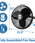 Beefy 18 Inch High Velocity Multi Mount Industrial Fan With Three Speed Settings Pivoting Head Built Tough From Powder Coated Steel For Real Deal Airflow In Commercial And Industrial Spaces