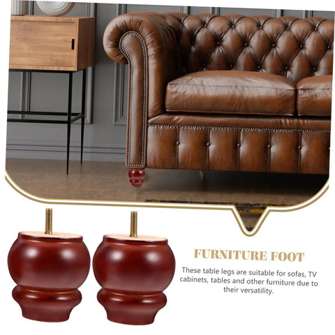 Two Pack Sturdy Wood Furniture Legs For Sofa, Table, And More With Noise Reduction Design, Replacement Legs For Living Room Decor