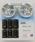 Top Tier 20 Pc M12 X 1.5 Spline Lug Nuts For Heavy Duty Rims With One Socket Key Kit Cold Forged Steel Upgrade Secure Grip And Durable Fitment, 20-pack kit