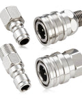 Ciunura 4-pack stainless steel pressure washer quick-connect fittings, 1/4 in NPT male and female
