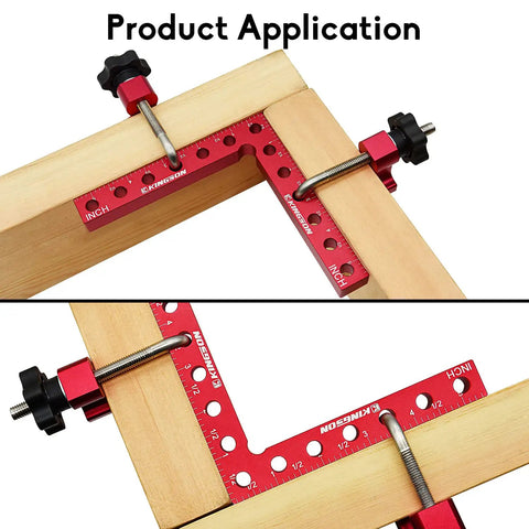 Five And A Half Inch 90 Degree Positioning Squares Right Angle Corner Clamps For Woodworking Aluminum Carpenter Tools Pro Grade 2 Pack in use