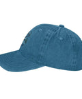 Side view of Lightweight Cyan Blue Fishing Hat For Men And Women, All Day Outdoors Cap With Adjustable Buckle, Breathable Summer Wear