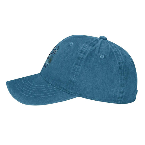 Side view of Lightweight Cyan Blue Fishing Hat For Men And Women, All Day Outdoors Cap With Adjustable Buckle, Breathable Summer Wear