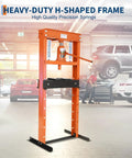 Beefy 12 Ton Hydraulic Shop Press With H Frame Adjustable Height Two Stamping Plates Heavy Duty Bench Top Tool For Garage Bending Straightening And Bearing Installation Orange in auto shop