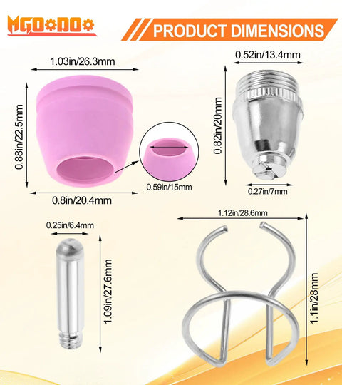 Plasma Cutter Consumables Kit With Tips Nozzles Electrodes Shield Cups For CUT55 CUT60 LGK-60 WSD-60 SG-55 And More Dimensions