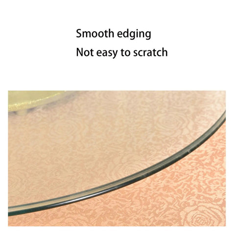 Edge detail of Large Glass Lazy Susan Turntable For Dining Tables And Kitchens Heavy Duty Tempered Glass Tabletop Centerpiece
