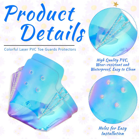 Dope 4 Pack Toe Cap Guards For Roller Skates Protectors Set In Glossy Pattern Light Pink And Blue with installation details