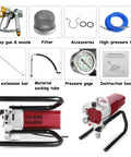 Heavy Duty Airless Paint Sprayer Pro Grade Electric Spray Gun Game Changer For Latex Paint And Wall Coatings with accessories and components.