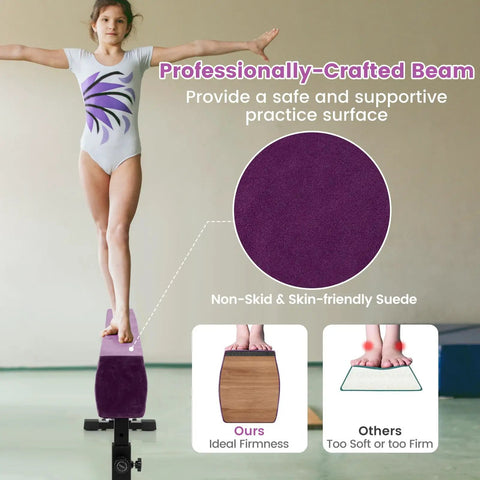 Next Level Gymnastics Training With This Heavy Duty 7.5 Ft Adjustable Balance Beam Featuring Quick Height Shifts And Rolling Stands For Killer Home Workout Sessions That Glide Like A Dream