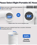Flexible AC Exhaust Hose For Portable Air Conditioners, 5.9 Inch Diameter, Extendable Up To Eighty Inches, installation guide