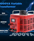 Beefy 3000W Variac Transformer With 0 To 130V Output 3000VA Metered Voltage Regulator Adjustable 30A Power Converter front view