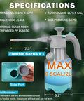 Specifications of Half Gallon Garden Hand Pump Sprayer With 360 Degree Spray Rod Adjustable Nozzle Leak Proof Design Safety Valve And Water Mister Portable 68 Oz Sprayer