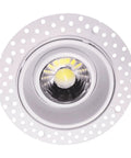 Trimless 2 Inch Gimbal Round LED Downlight Luminaire White Finish Dimmable 8W 65W Equivalent 600 Lumens CRI 90+ IC Rated 5 CCT Selectable