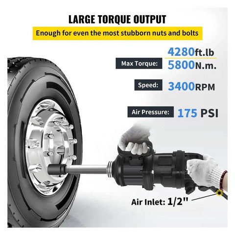 Boss Level 1 Inch Air Impact Wrench With Twin Hammer Action And Sleek Long Nose Profile To Crawl In Tight Corners Delivering Killer 5800Nm Of Ripping Torque At A Blistering 3400 RPM On A Rust Proof All Aluminum Build