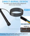 No Sweat Vehicle Sensor For Automatic Gate Opener With Extended Range Driveway Exit Wand, 50ft direct-burial PVC cable design