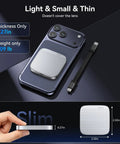 Lightweight Magnetic External SSD with USB 3.2 Gen 2x2 on iPhone 16 Pro Max, showcasing compact size and metal enclosure
