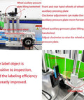 High Speed Automatic Label Applicator For Round Bottles Featuring Smooth Riding Conveyor Tracks Pro Level 200 Unit Per Minute Arrangement parts with adjustment features.