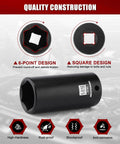 Half Inch Drive Deep Impact Socket in CRMO Steel with Radius Corner Design and Six Point Opening displayed on a background