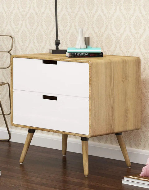 Modern dresser with wood grain finish beside a white wall, showcasing 36 Inches By 200 Inches Wood Grain Contact Paper Peel And Stick Wallpaper